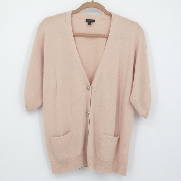 Talbots Wool Cashmere Cardigan Womens L Pink Cottagecore Quiet Luxury Retro Boho - Picture 1 of 15